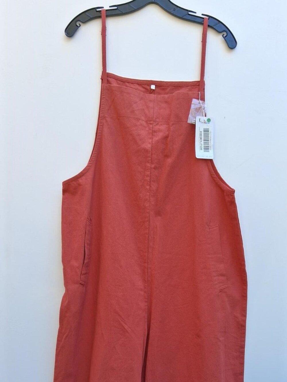 YESNO women's cotton casual loose long wide-leg jumpsuit (size L)